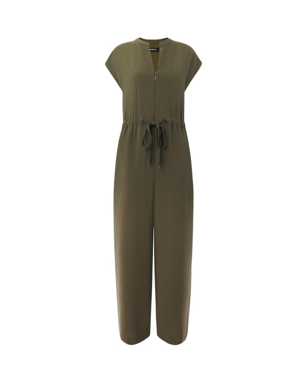 Whistles Green Sleeveless Drawstring Jumpsuit