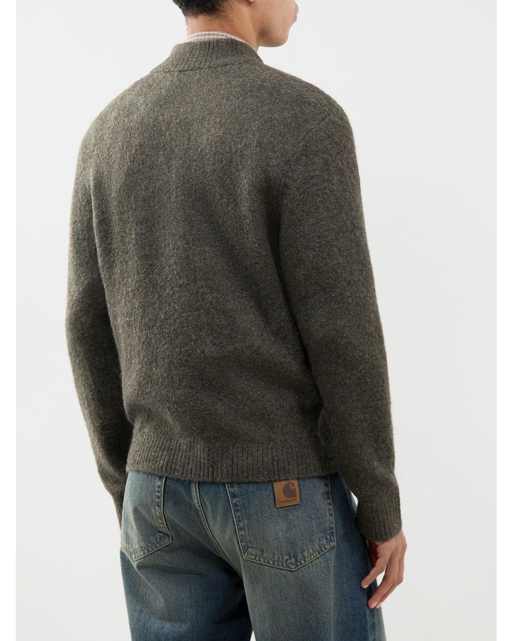 Carhartt Gray Curtis Knitted Sweater Jacket for men