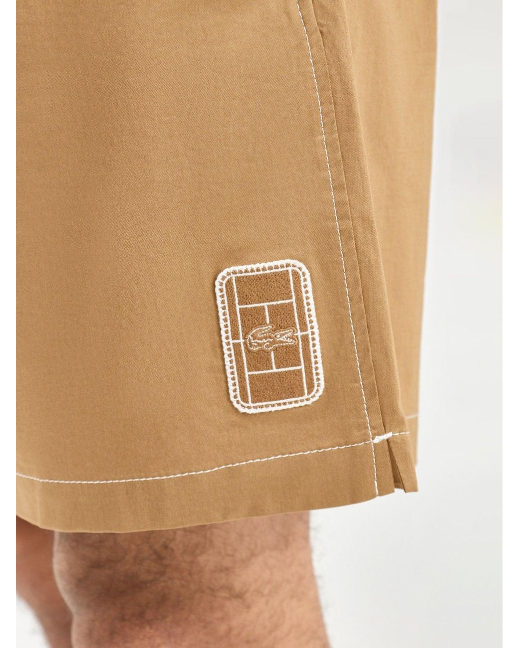Lacoste Natural Drawstring Chino Shorts Tan for men