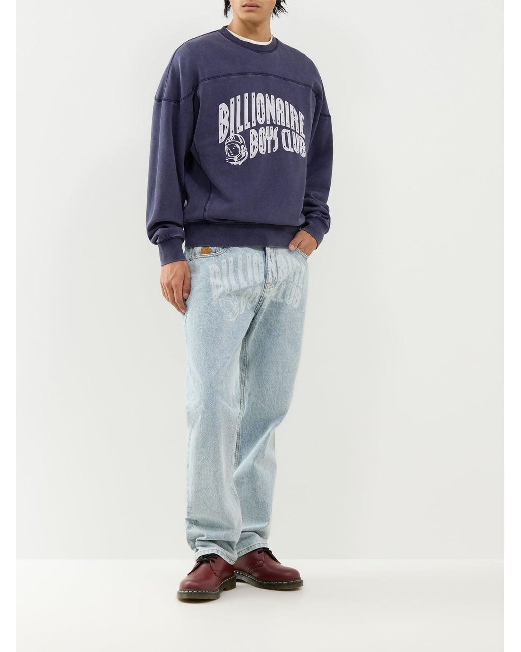 BBCICECREAM Blue Washed Arch Logo Sweatshirt for men