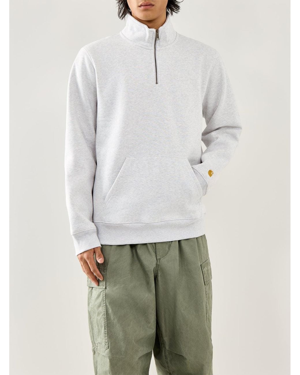 Carhartt White Chase Zip Sweatshirt for men