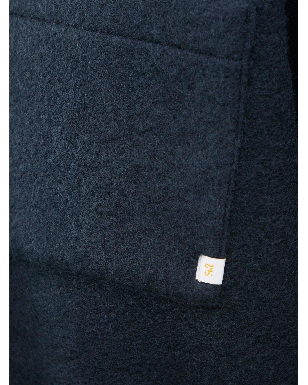 Farah Blue Howard Wool Blend Quarter-Zip Jumper for men
