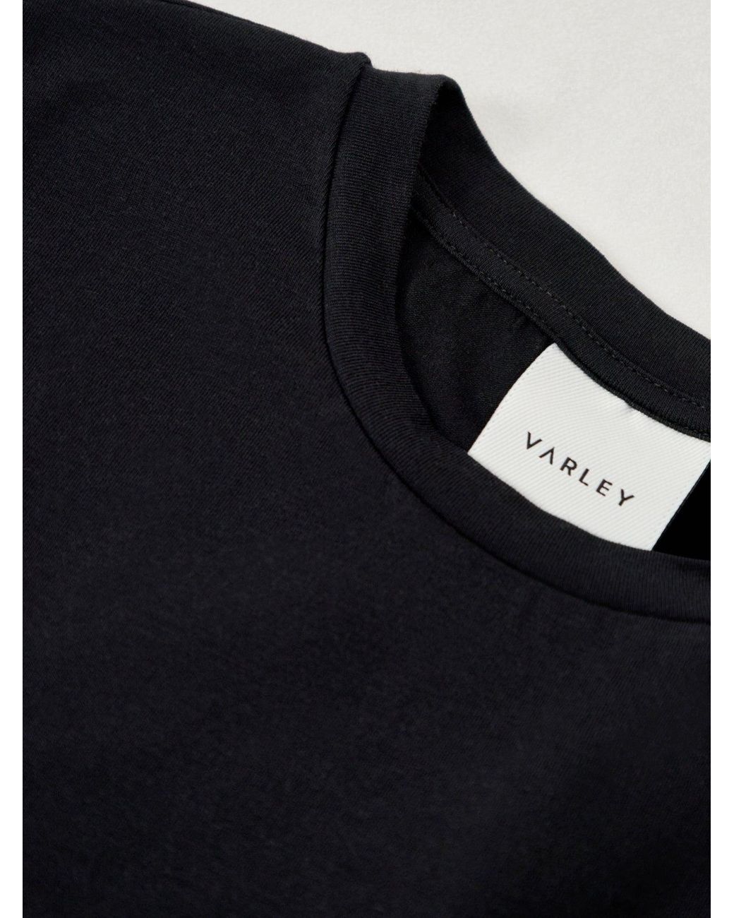 Varley Blue Edna Long Sleeve Fitted T-Shirt