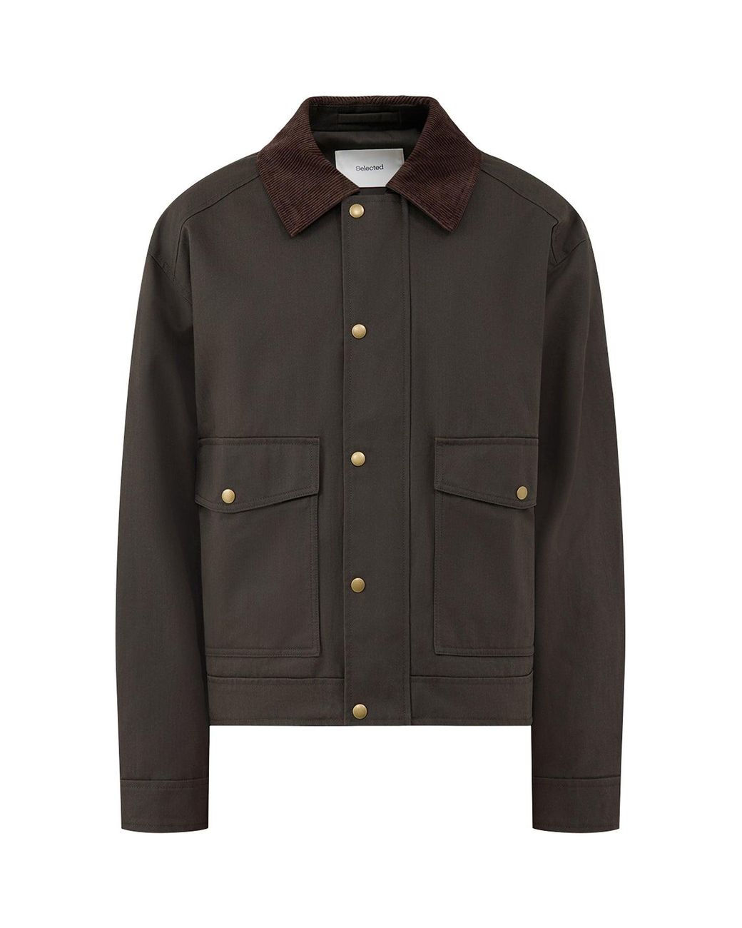 SELECTED Black Montana Waxed Jacket for men