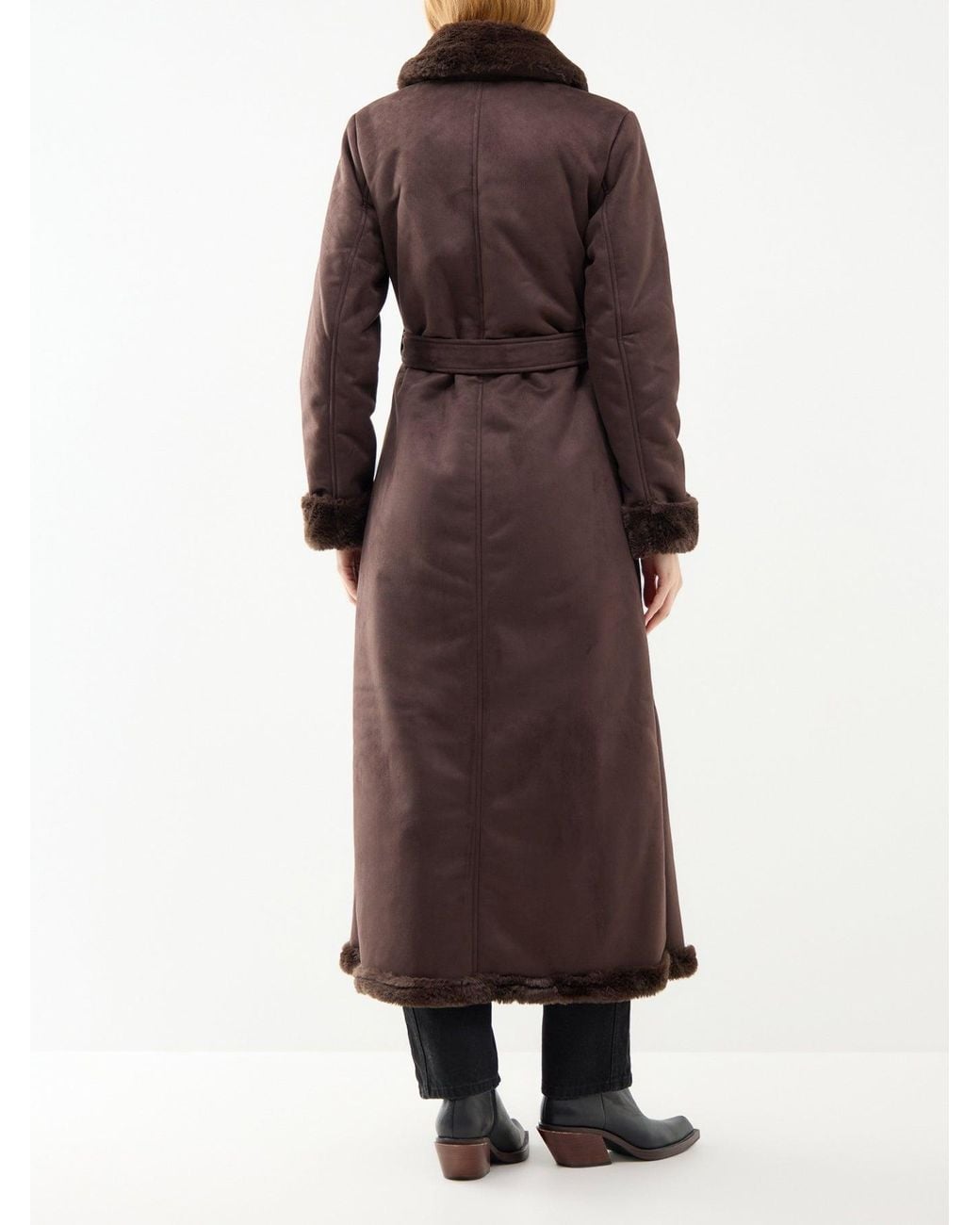 Ralph Lauren Brown Shea Unlined Faux Fur Coat