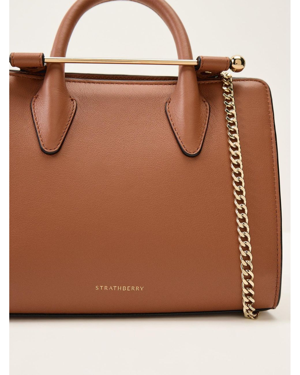 Strathberry Brown Mini Tote Bag