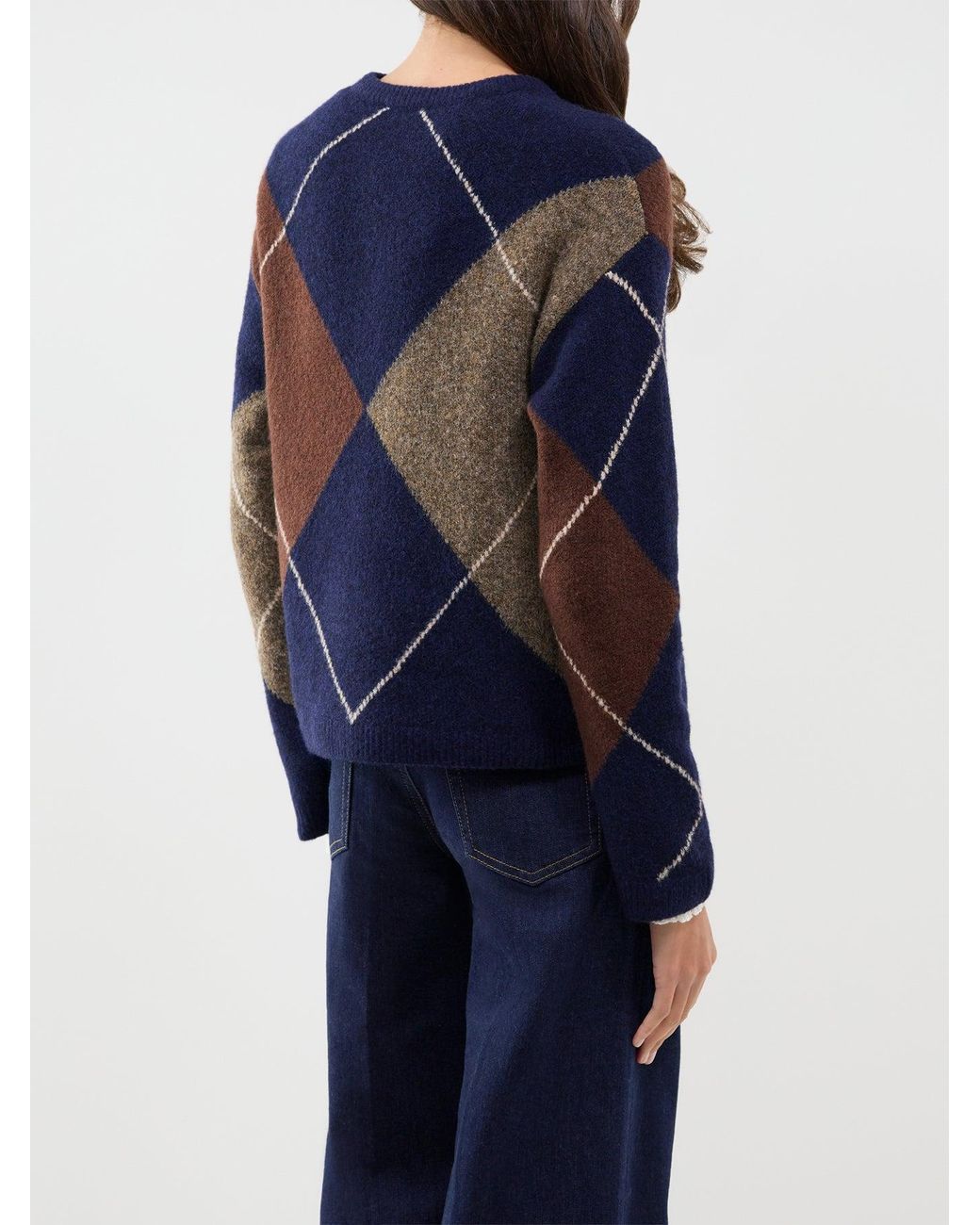 Nobody's Child Blue Henley Long-Sleeved Jumper, Wool Blend