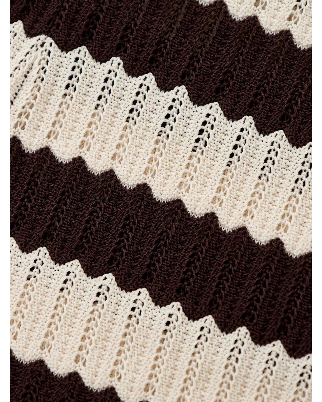 Pretty Lavish Natural Venezia Stripe Polo Top