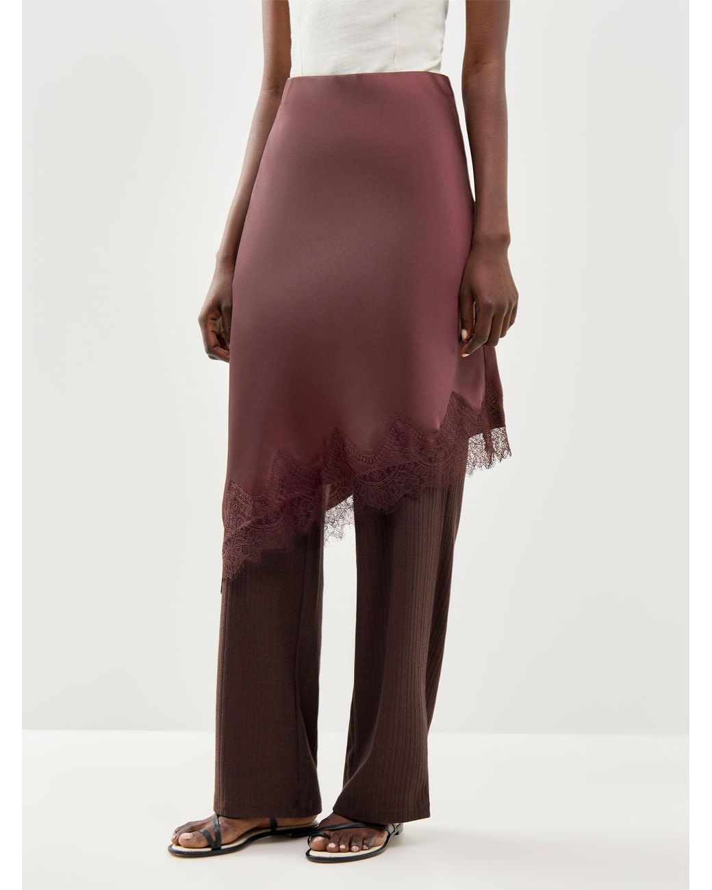 ONLY Purple Faraya Lace Skirt