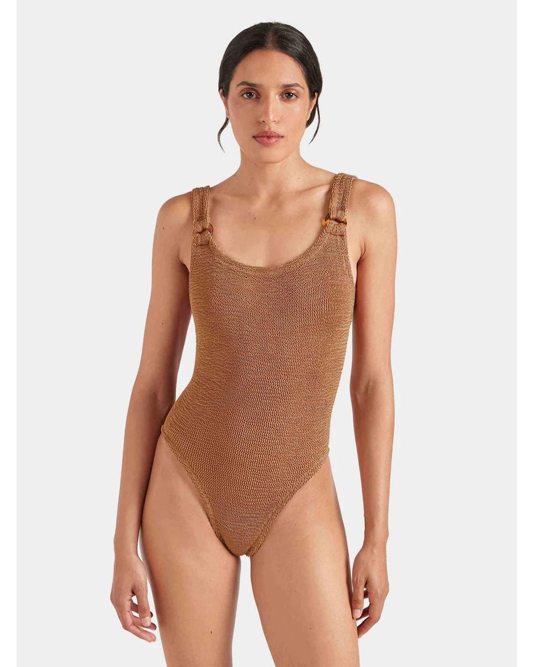Hunza G Brown Domino Swimsuit
