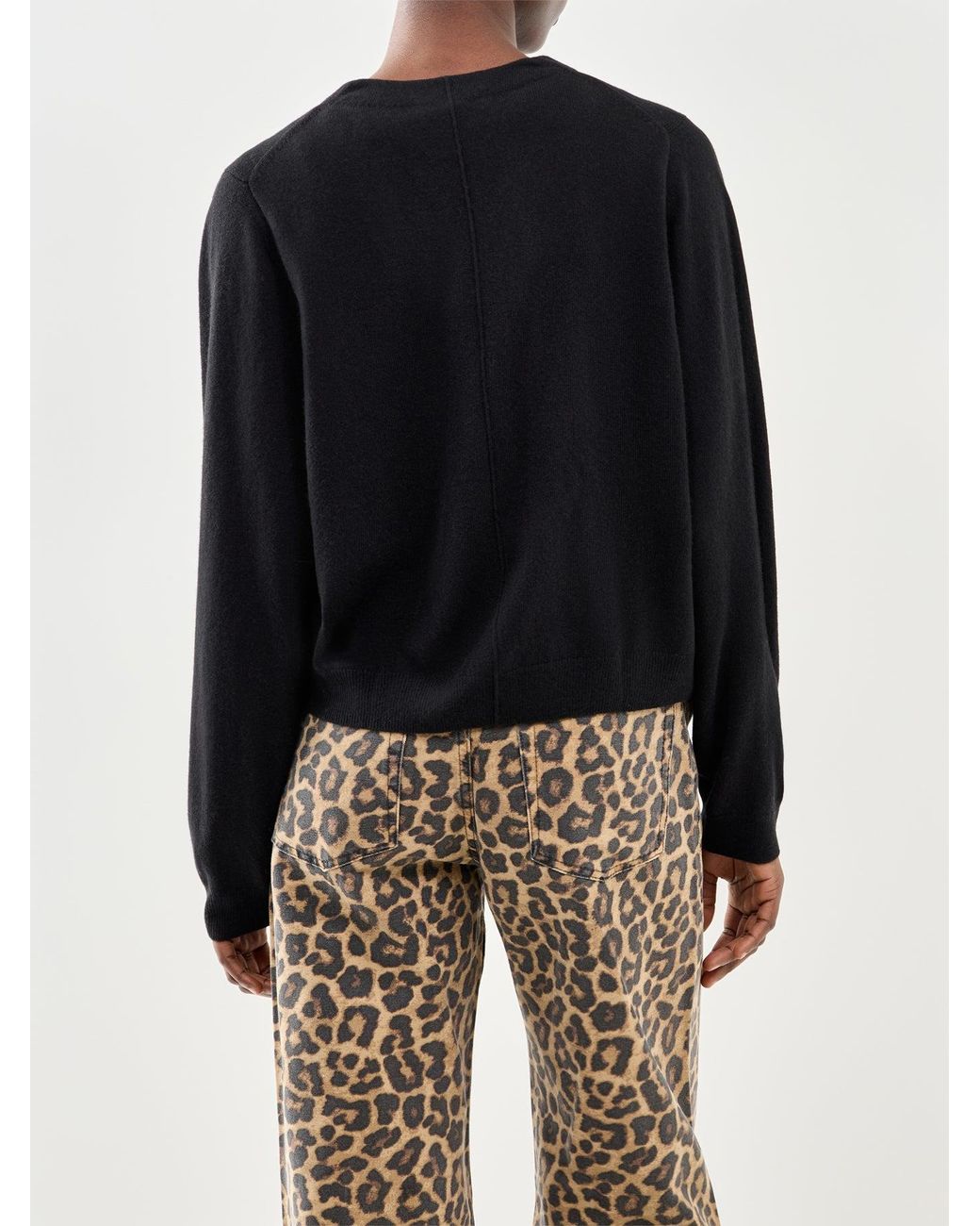 Chinti & Parker Black Cropped Boxy Cardigan