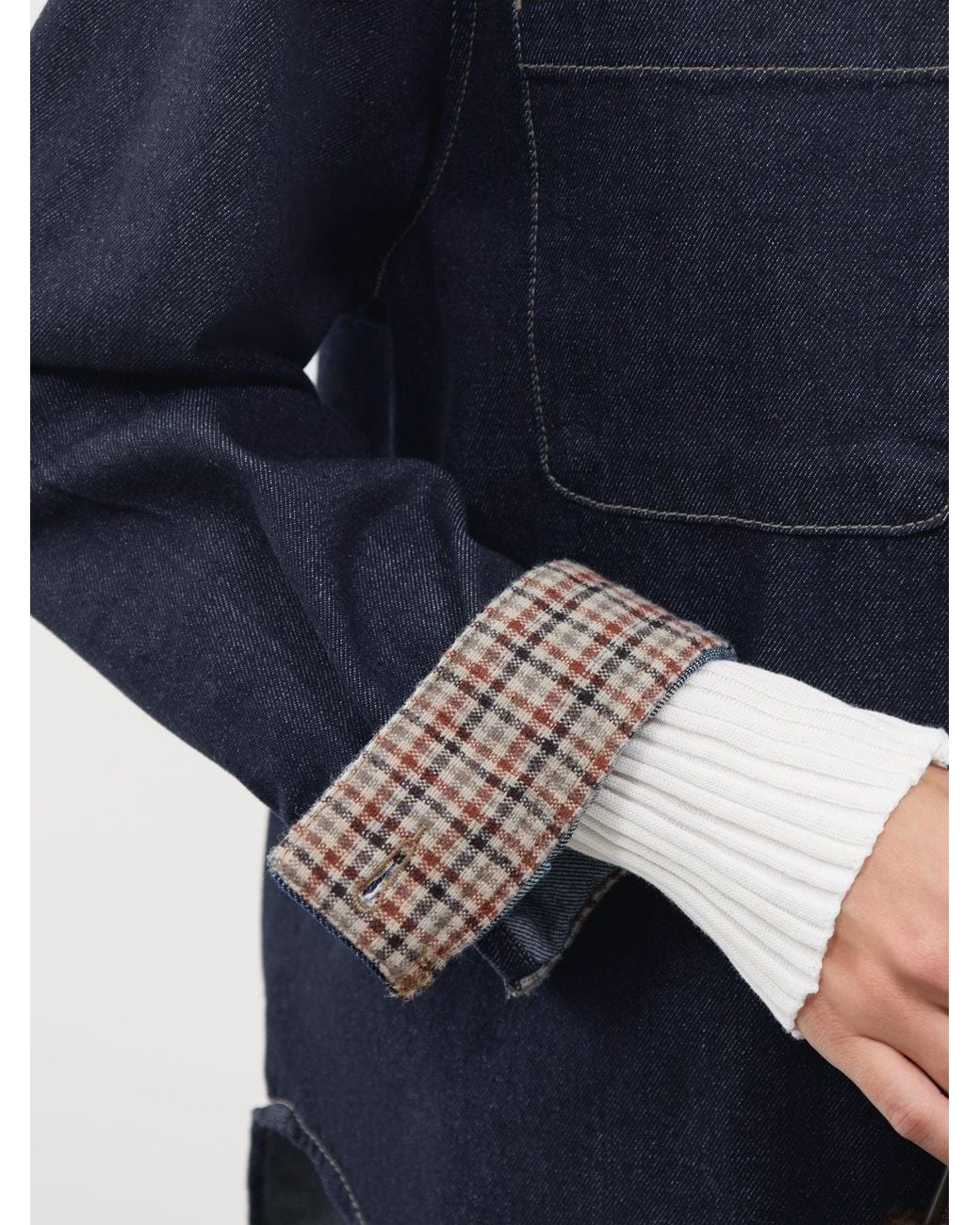 ONLY Blue Vera Check Denim Shirt –