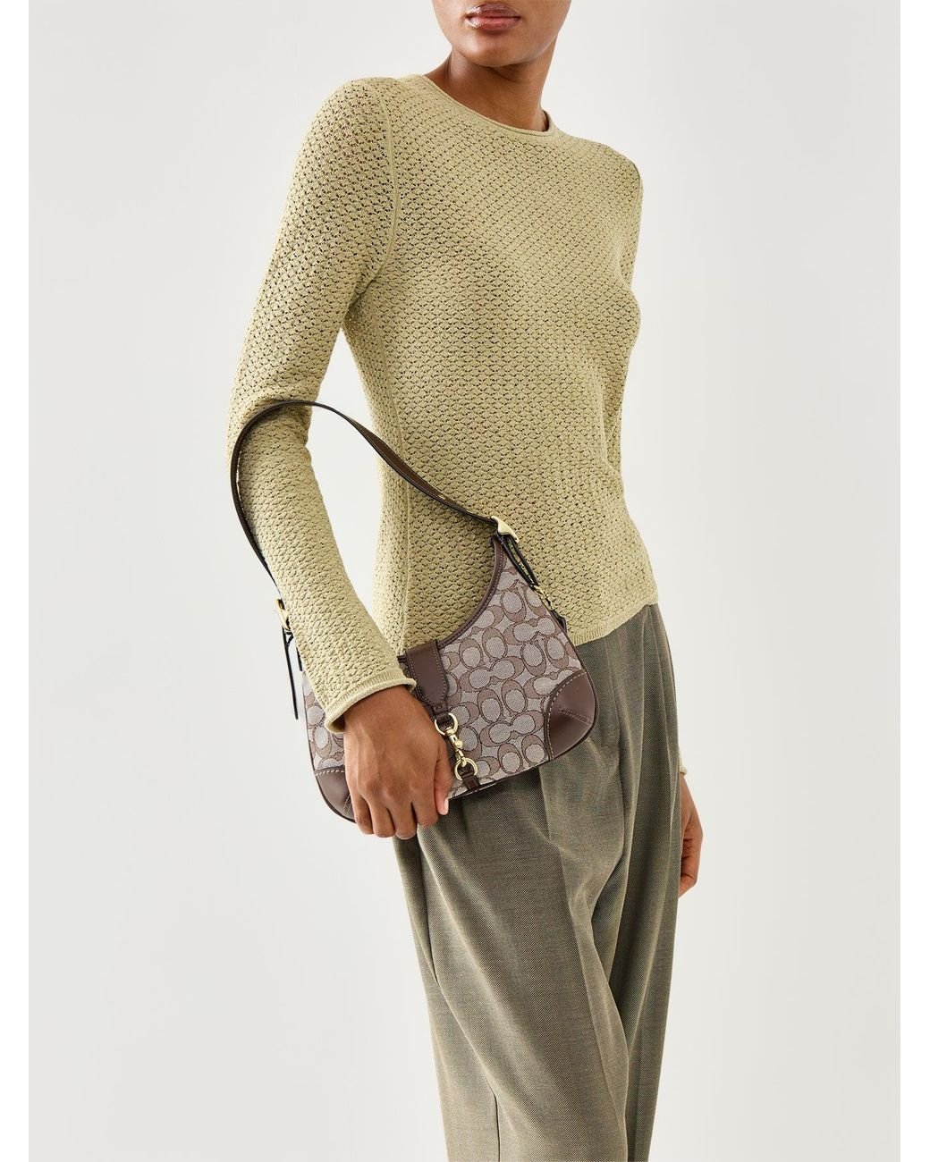 COACH The Originals Signature Jacquard Hamptons Hobo Maple Bag in