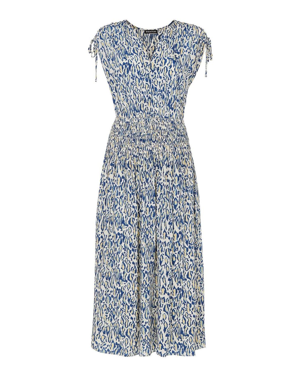 Whistles Blue Women's Flaming Leopard Print Dress