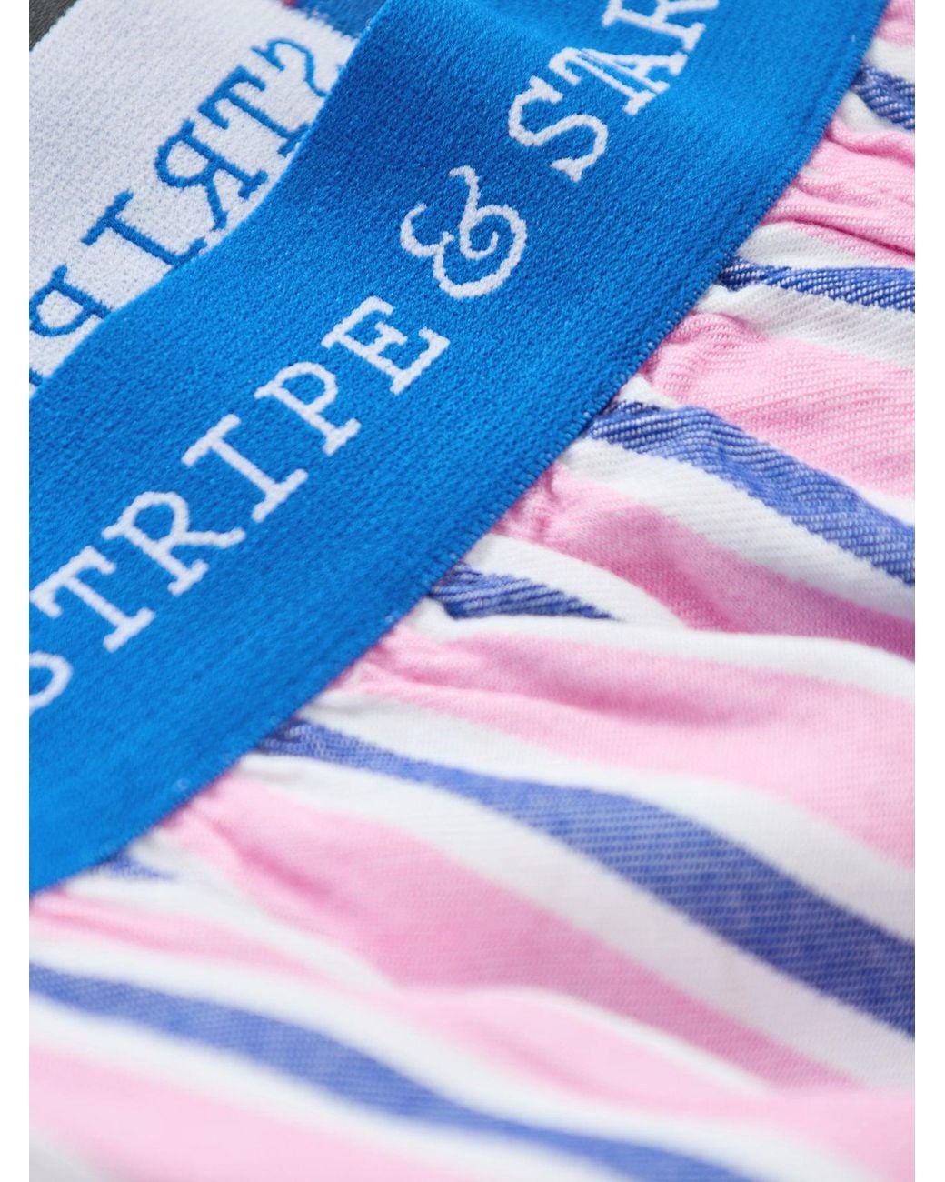 Stripe & Stare Blue Ecovera Pyjama Shorts Stripe