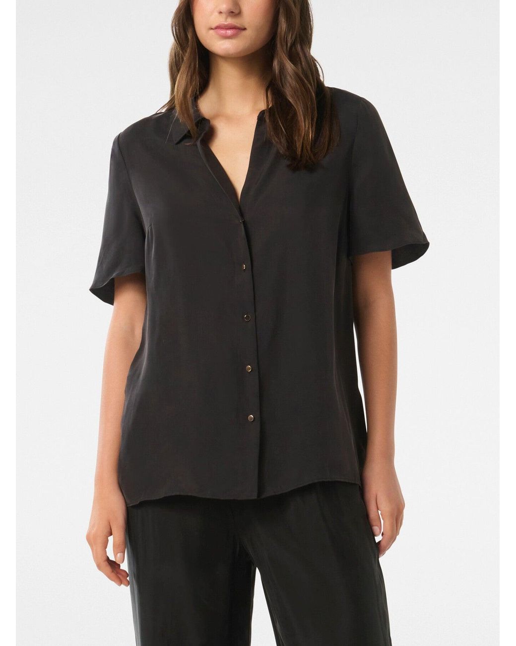 Forever New Black Betsy Cupro Shirt