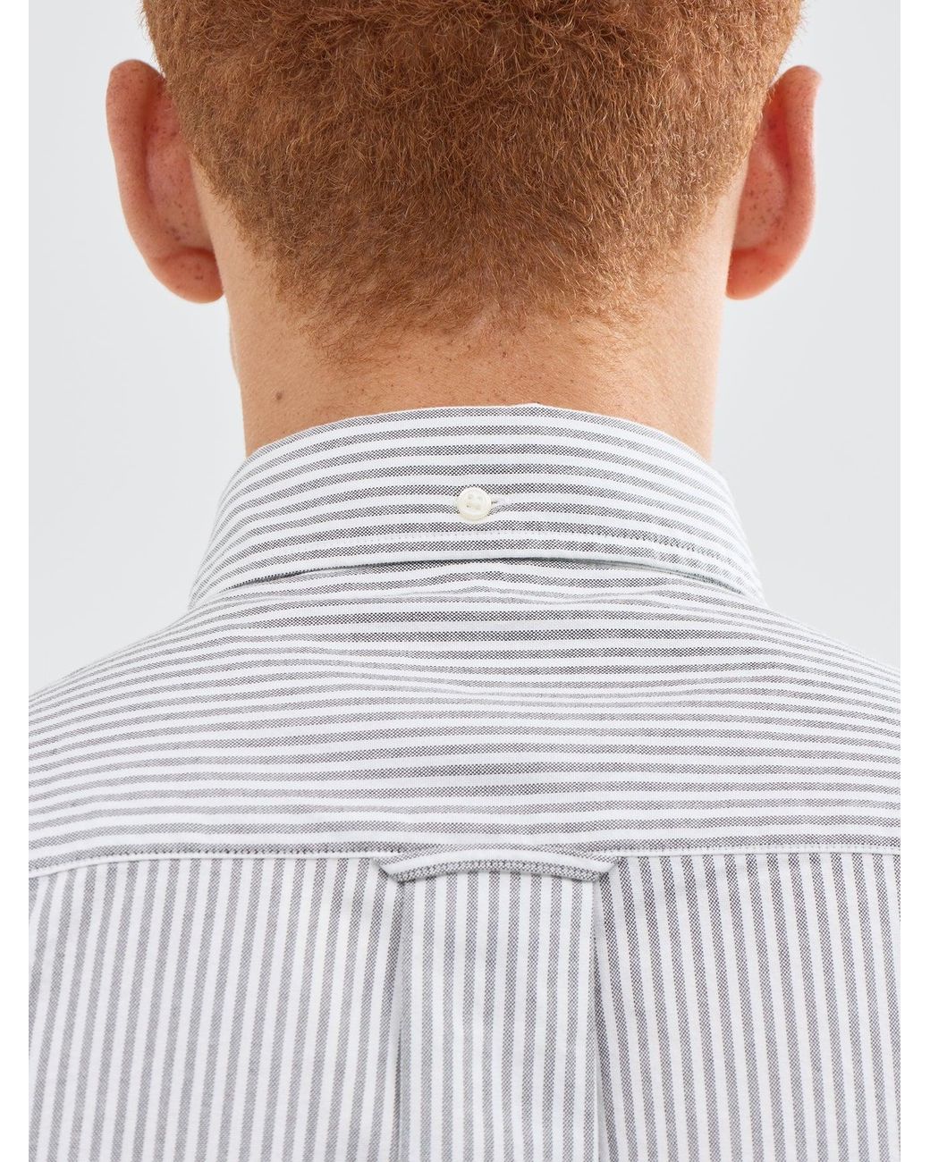 Gant Blue Classic Oxford Stripe Long-Sleeved Shirt for men