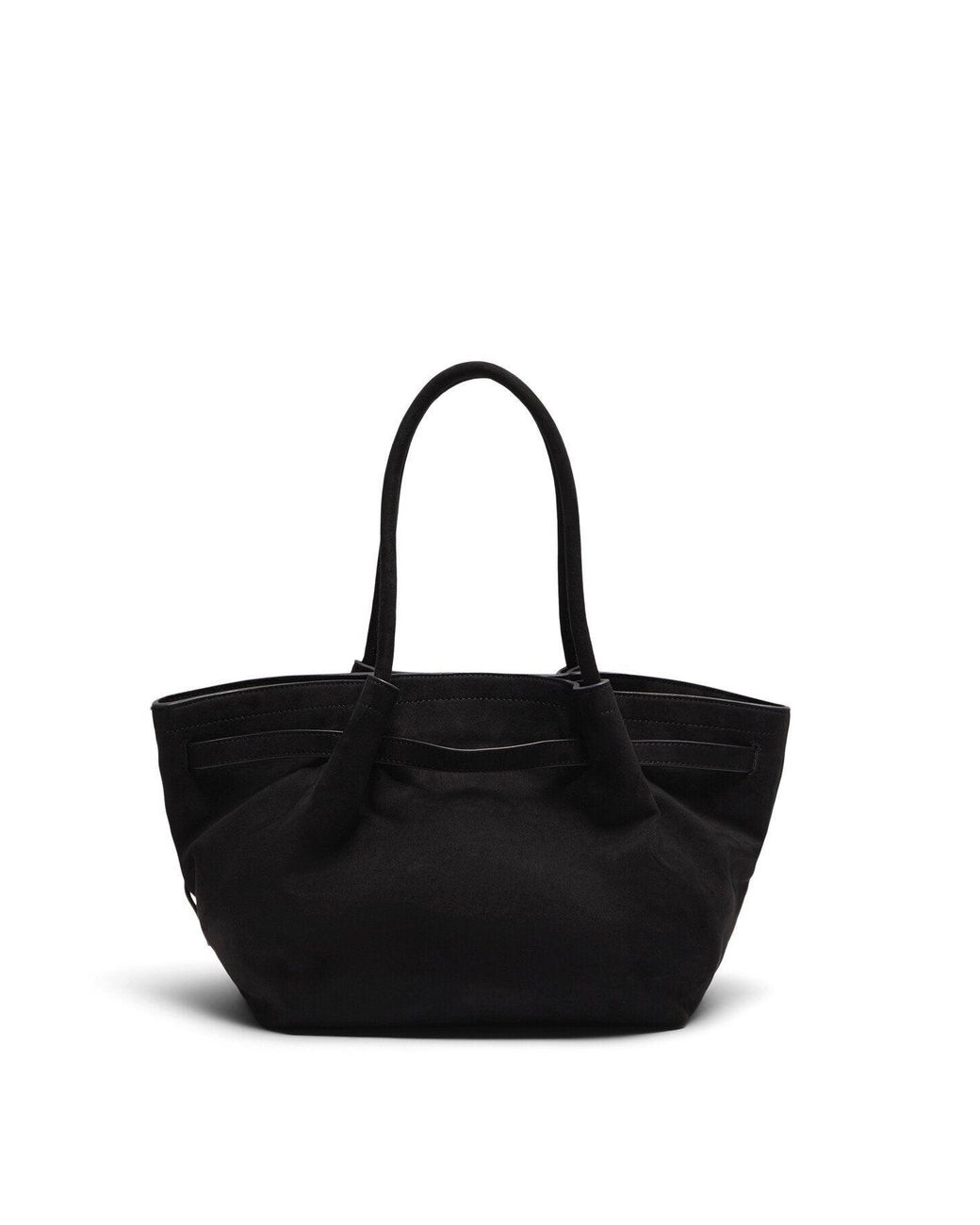 JW PEI Black Hana Medium Faux Suede Tote Bag