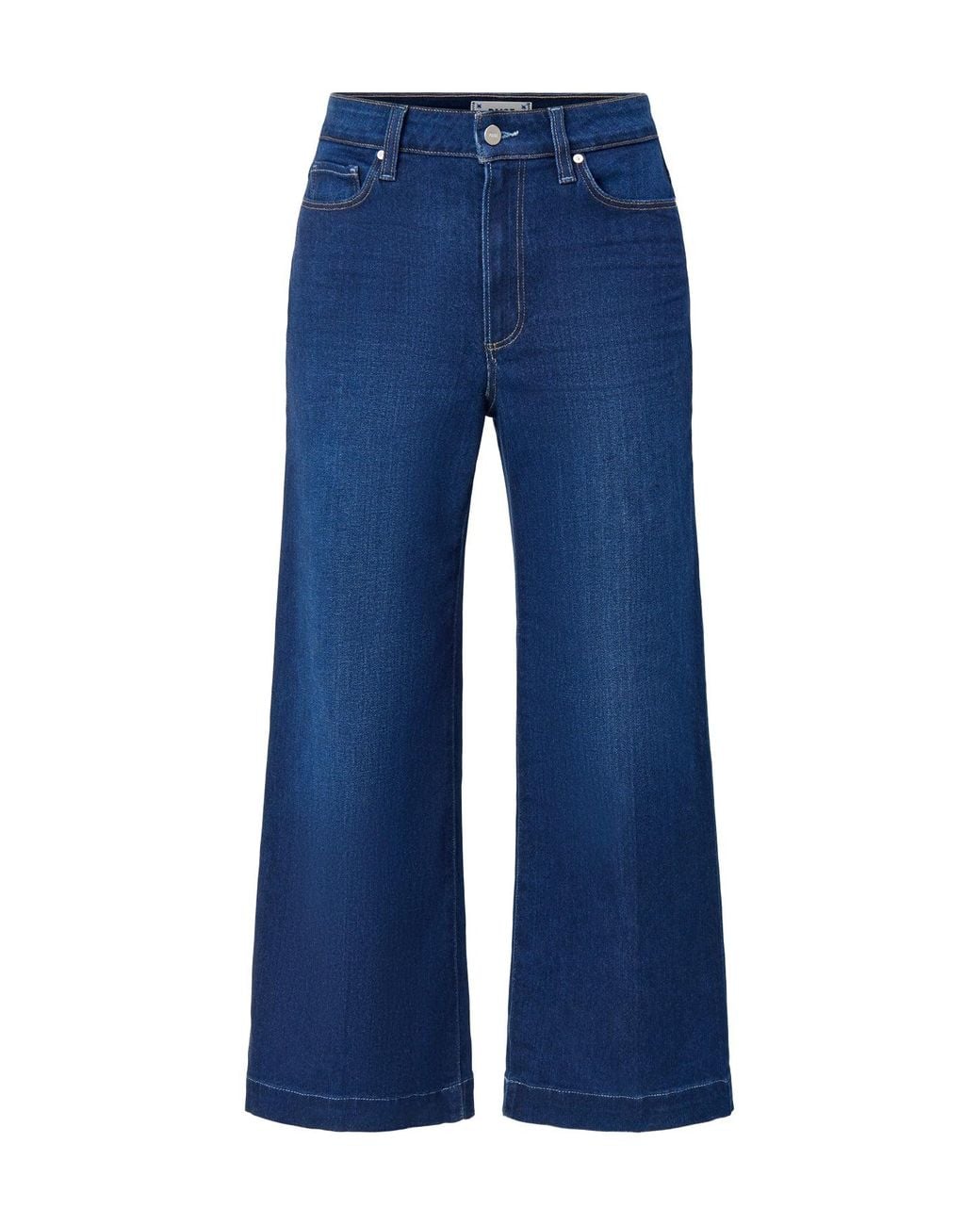 PAIGE Blue Anessa Crop Wide Leg Jeans