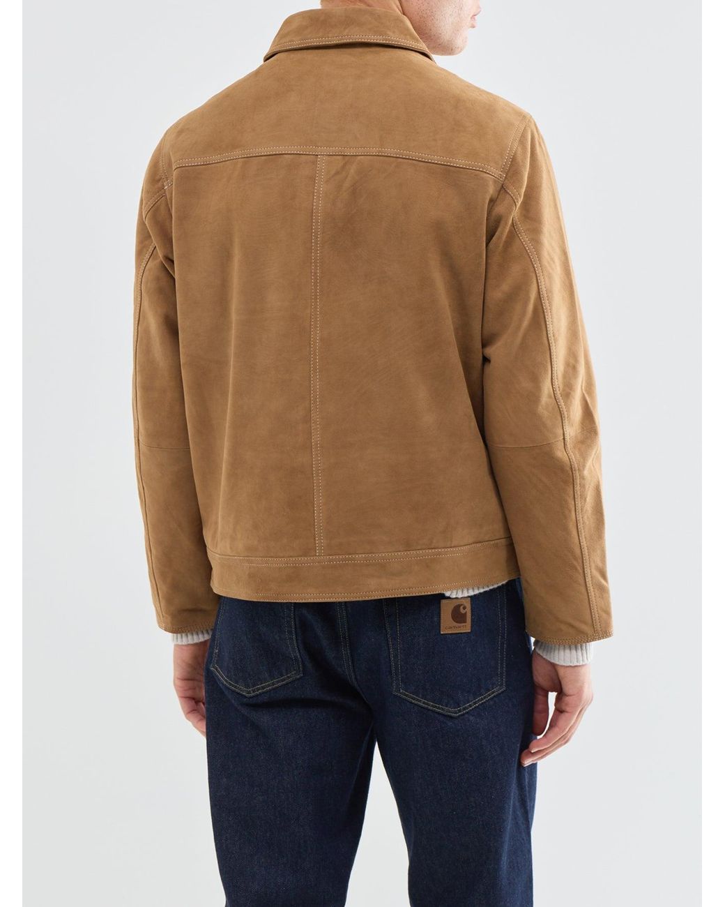 SELECTED Brown Carson Goat Suede Jacket for men