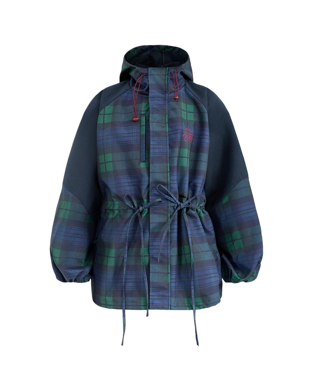 Damson Madder Blue Liu Check Hooded Showerproof Raincoat