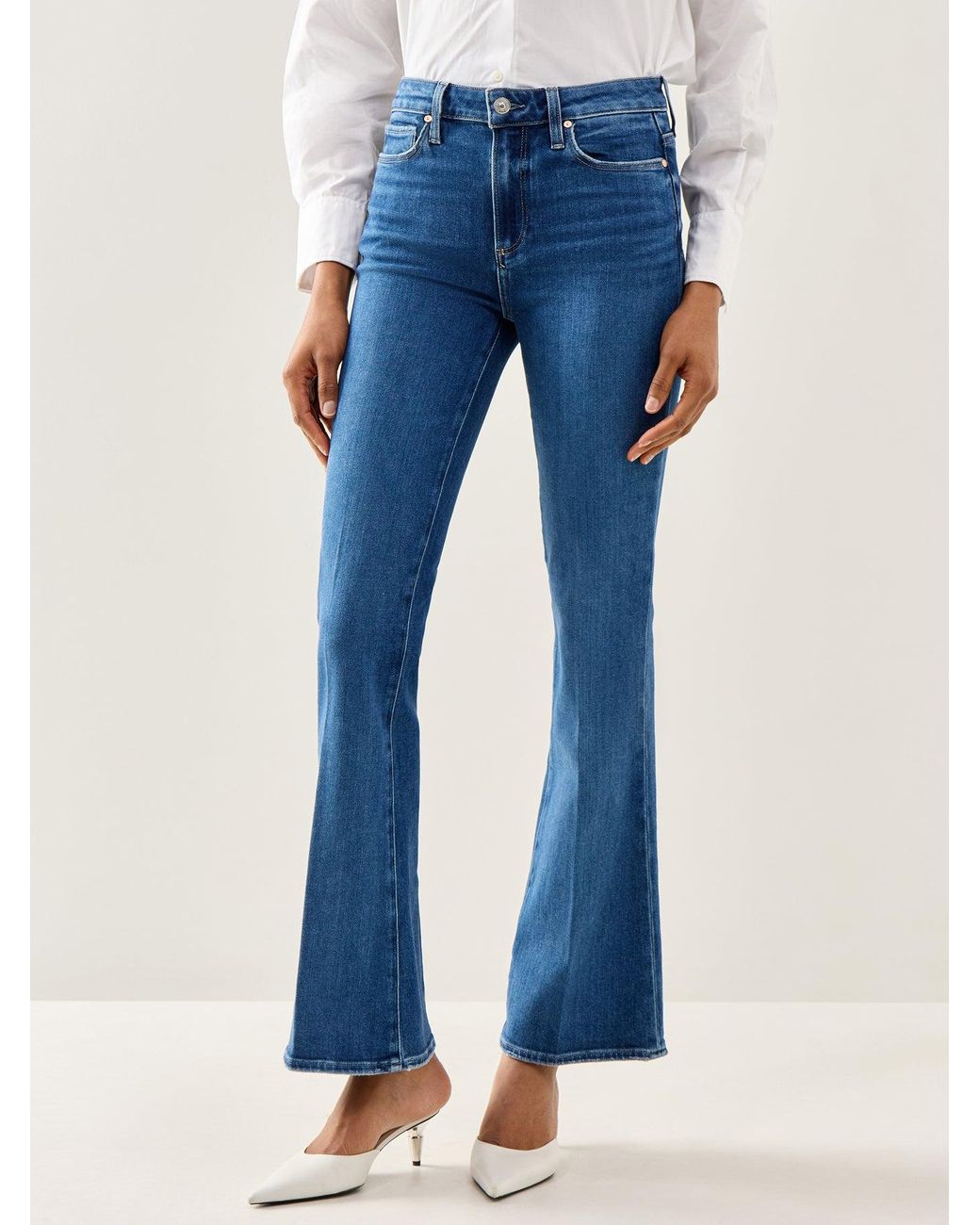 PAIGE Blue Laurel Canyon High Rise Bootcut Jeans