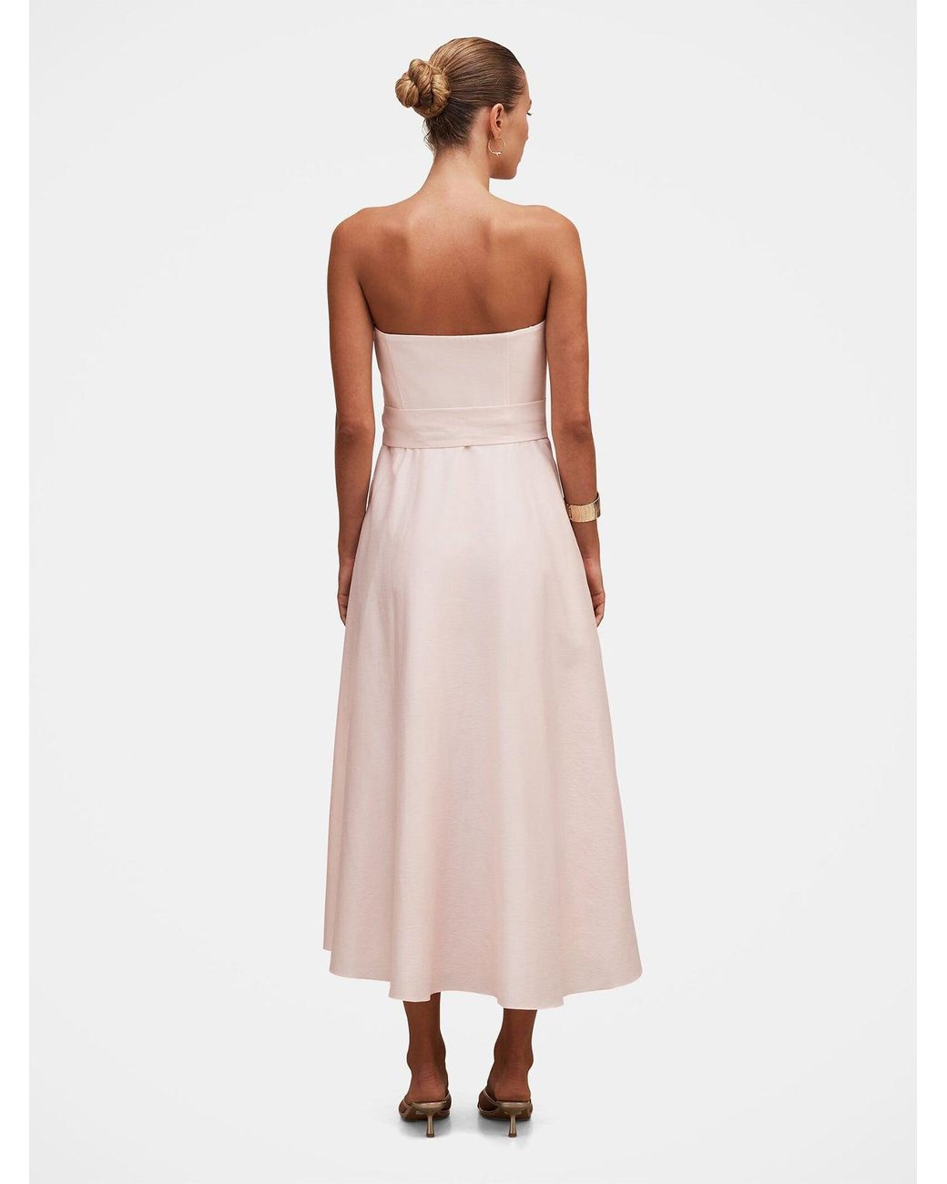 Forever New Pink Daniella Strapless Midi Dress