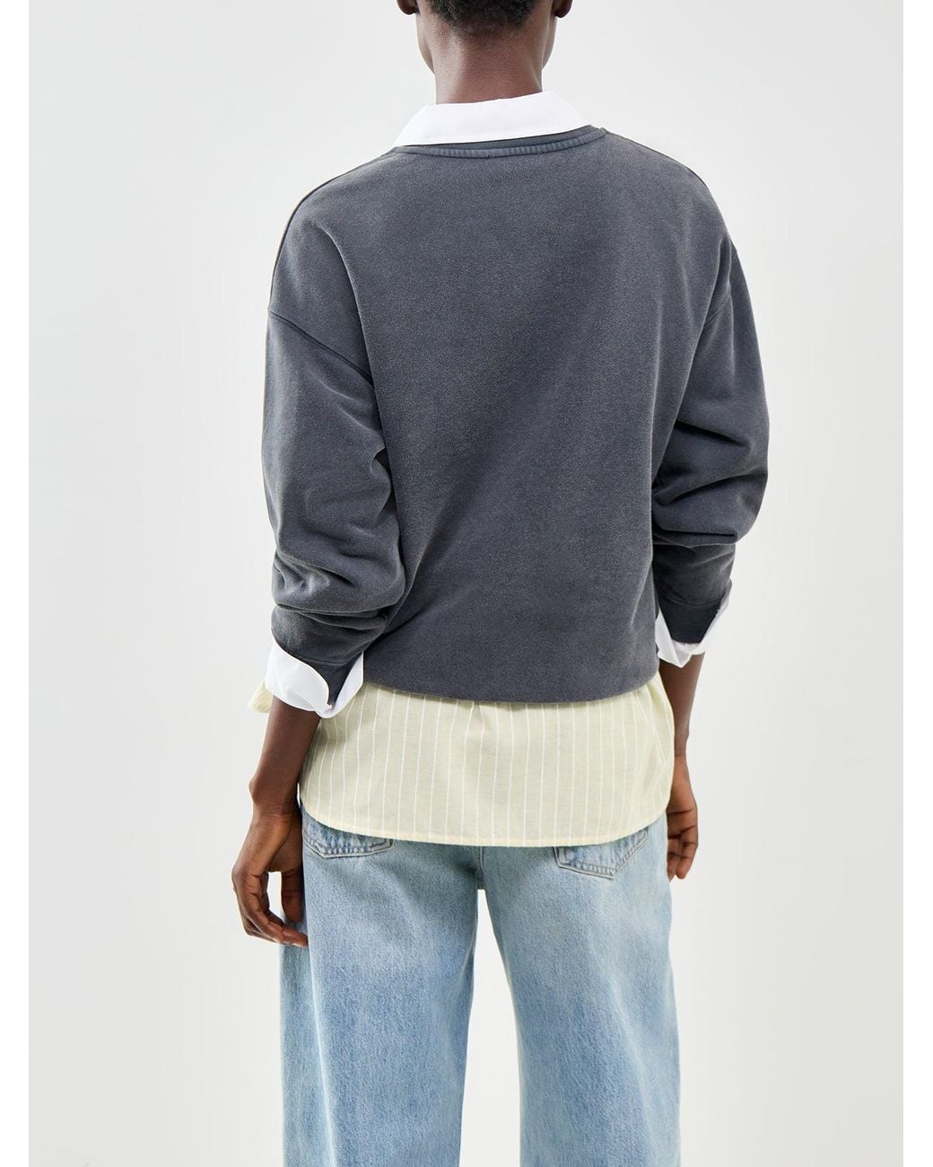 Anine Bing Blue Spencer Leopard Sweatshirt