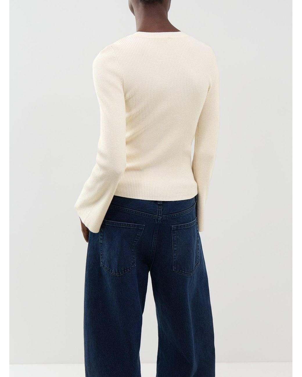 ONLY White Natascha Bling Crew Neck Jumper Cream