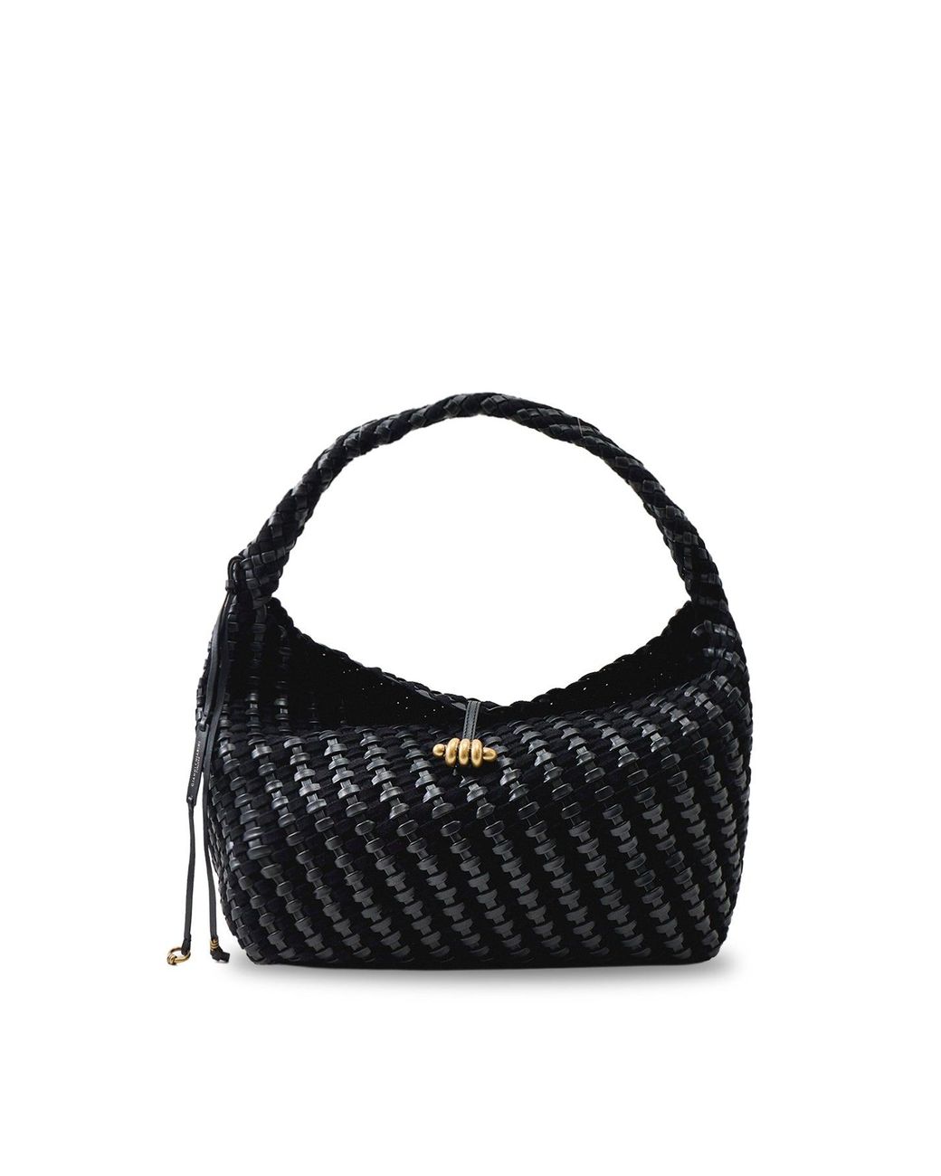 Gianni Chiarini Black Aurelie Woven Shoulder Bag