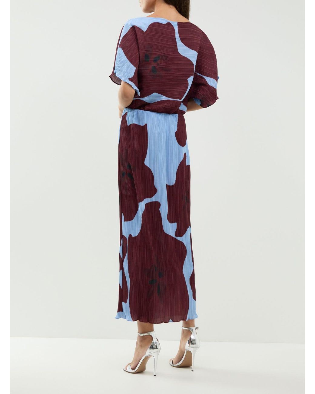 Never Fully Dressed Purple Tilly Floral Plissé Maxi Dress