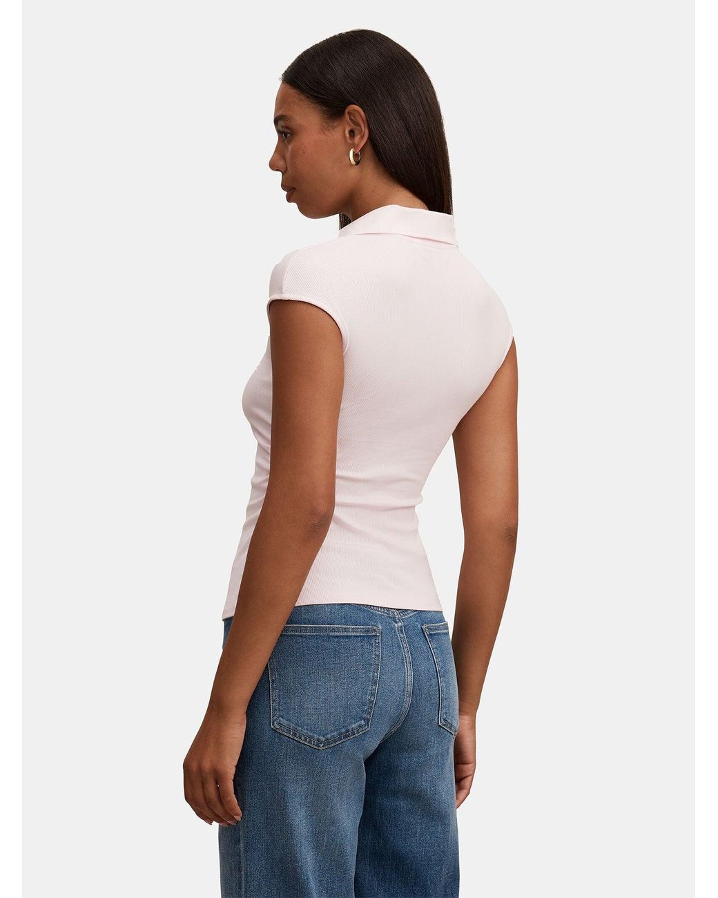 Forever New Pink Winnie Extended Shoulder Polo Top