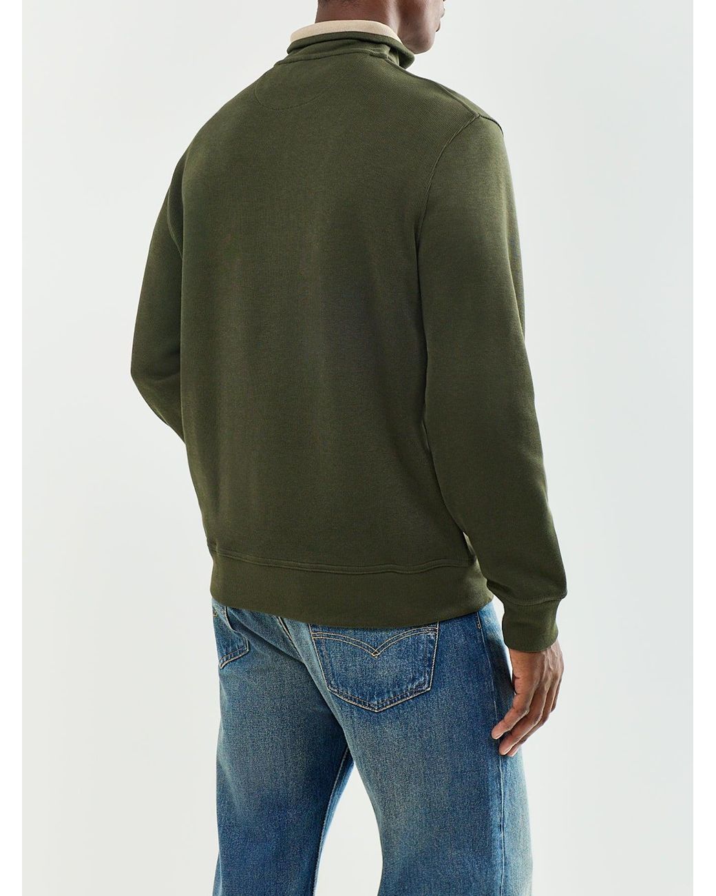 Gant Green Sacker Rib Half-Zip Sweatshirt for men