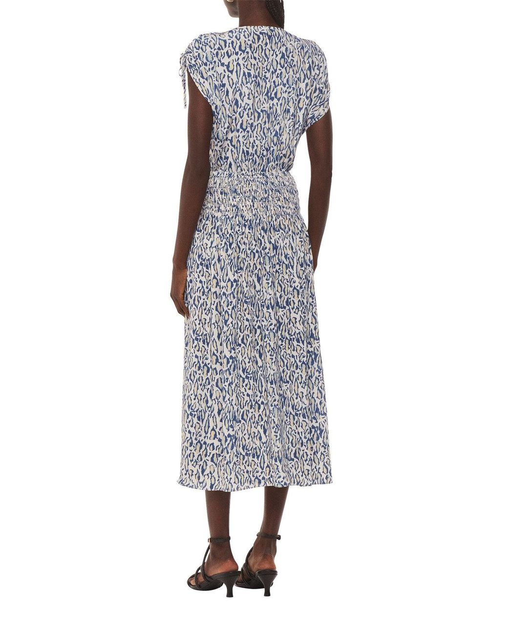 Whistles Blue Women's Flaming Leopard Print Dress