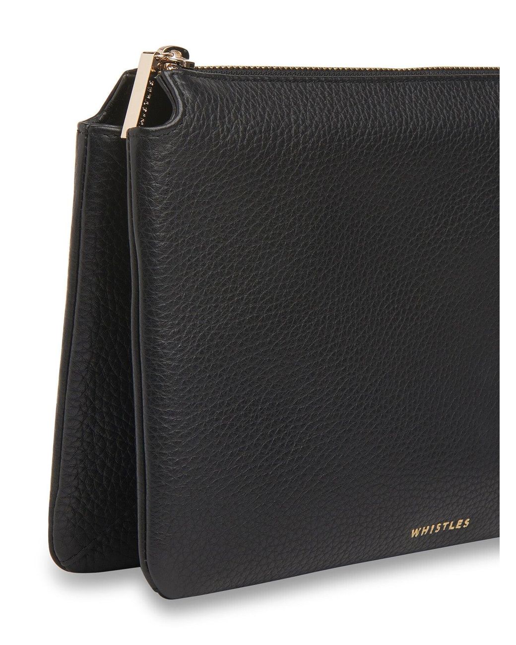 Whistles Black Women's Elita Double Pouch Clutch