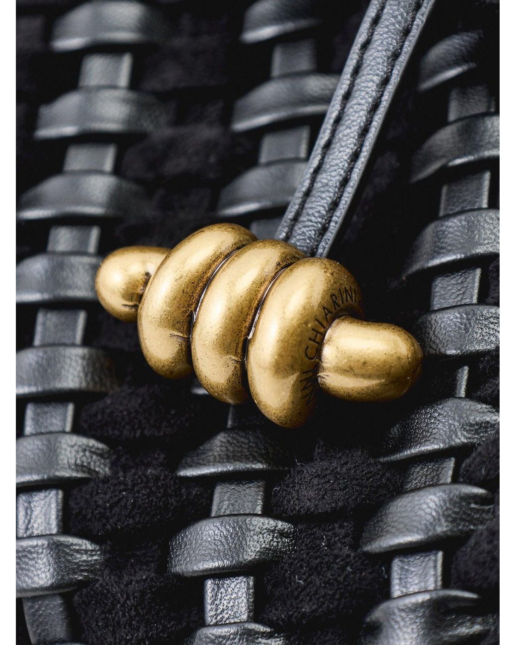 Gianni Chiarini Black Aurelie Woven Shoulder Bag