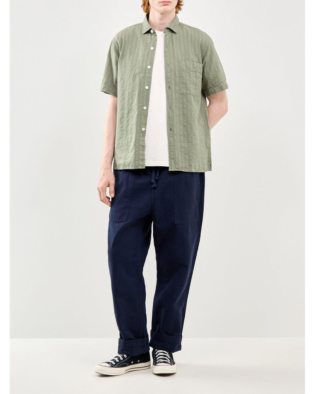 Hartford Green Short Sleeve Pattern Shirt for men