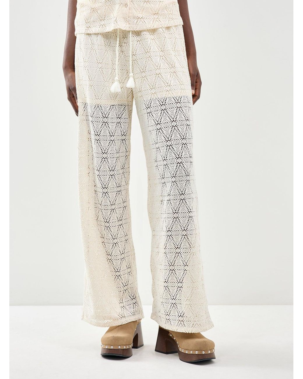 Vero Moda White Wide Leg Trousers