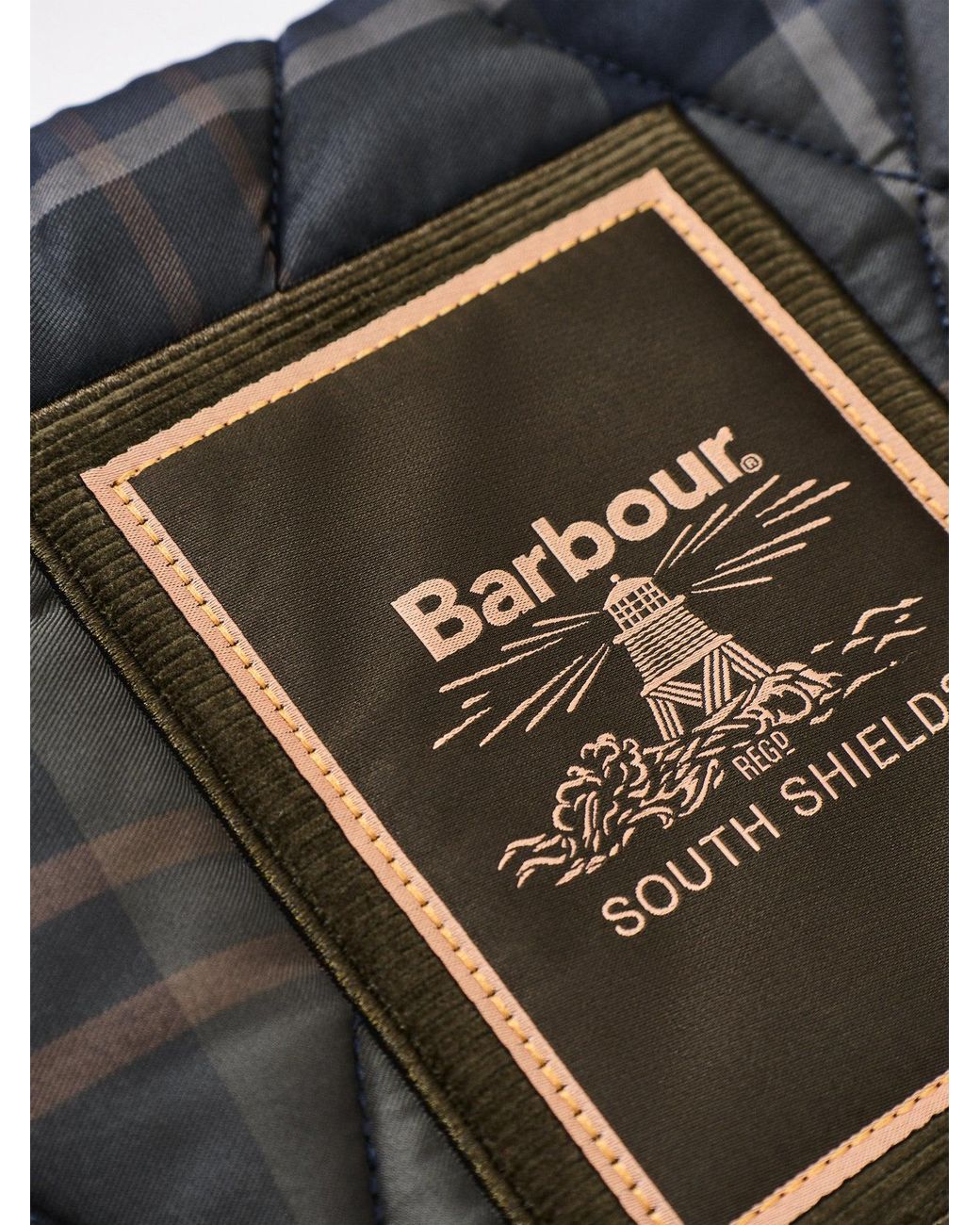 Barbour Blue Tartan Arlene Quilted Tote Bag