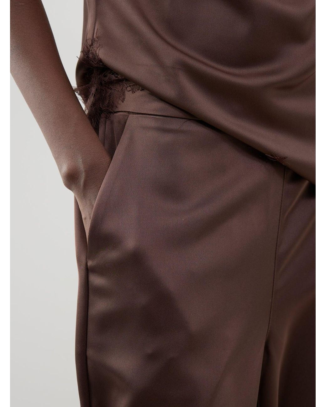 Pretty Lavish Brown Breya Balloon Trousers