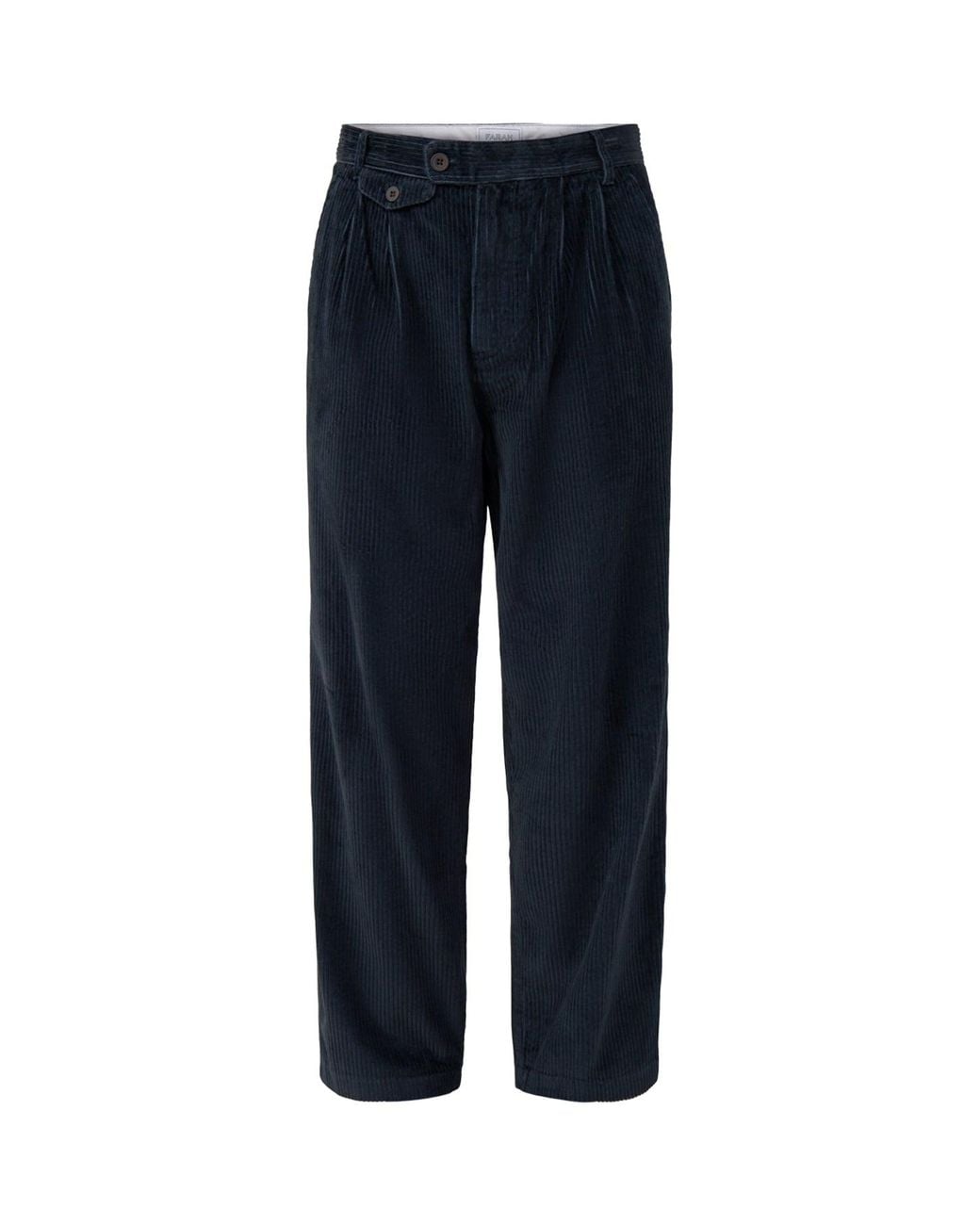 Farah Blue Adam Archive Organic Twin Pleat Trousers for men