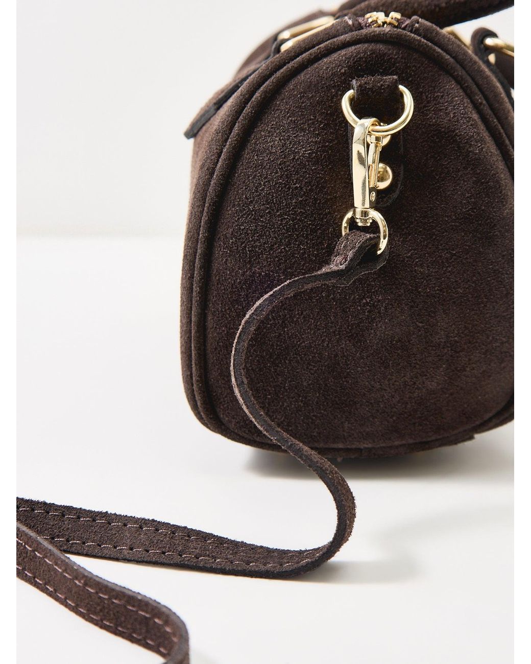 Marlon White Novo Small Suede Tote Bag