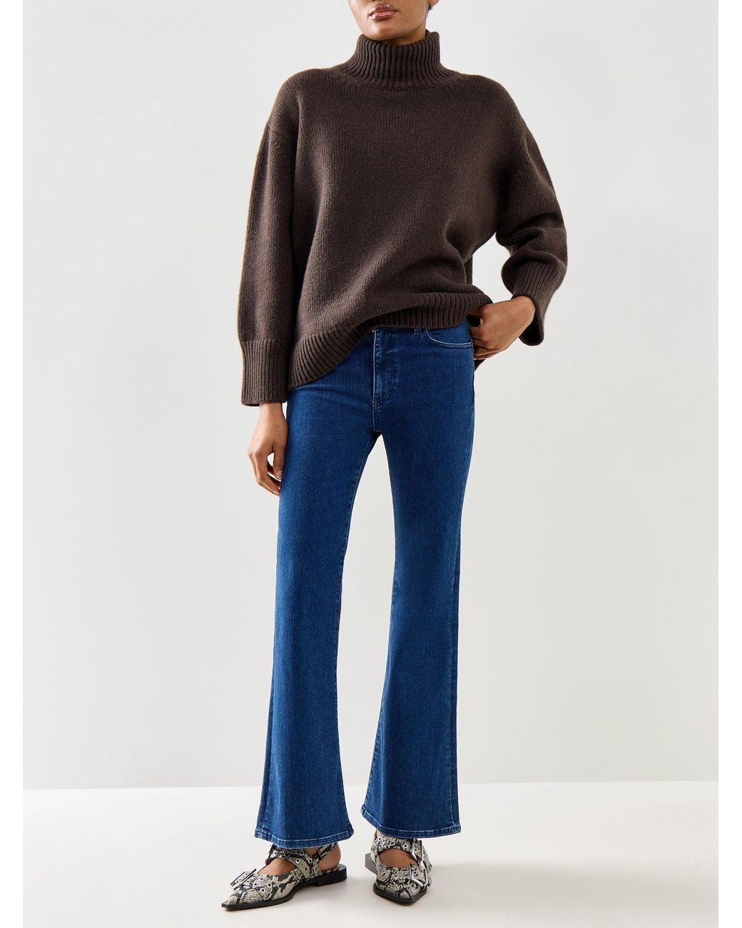 FRAME Blue The Icon Mid Rise Flare Jeans