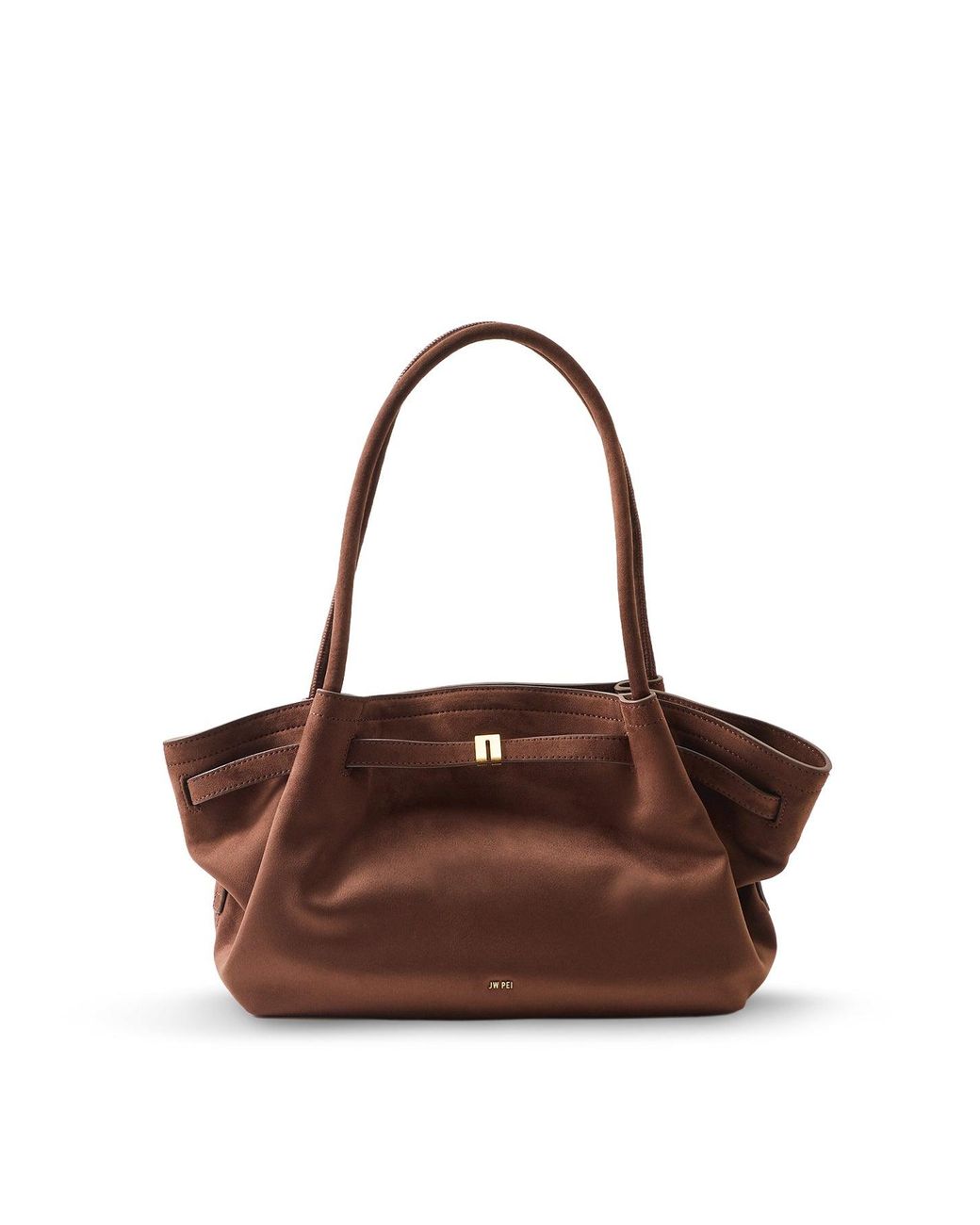 JW PEI Brown Hana Wide Faux Suede Tote Bag