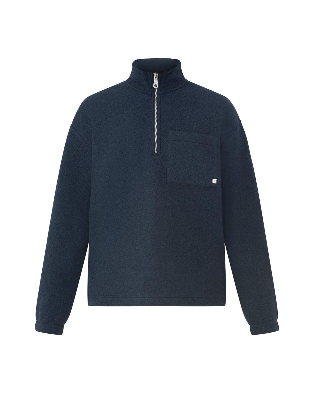 Farah Blue Howard Wool Blend Quarter-Zip Jumper for men