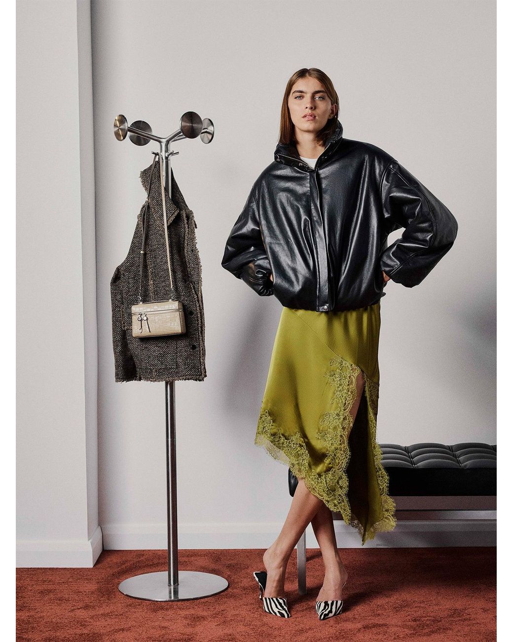 Anine Bing Black Cyrus Recycled Leather Jacket