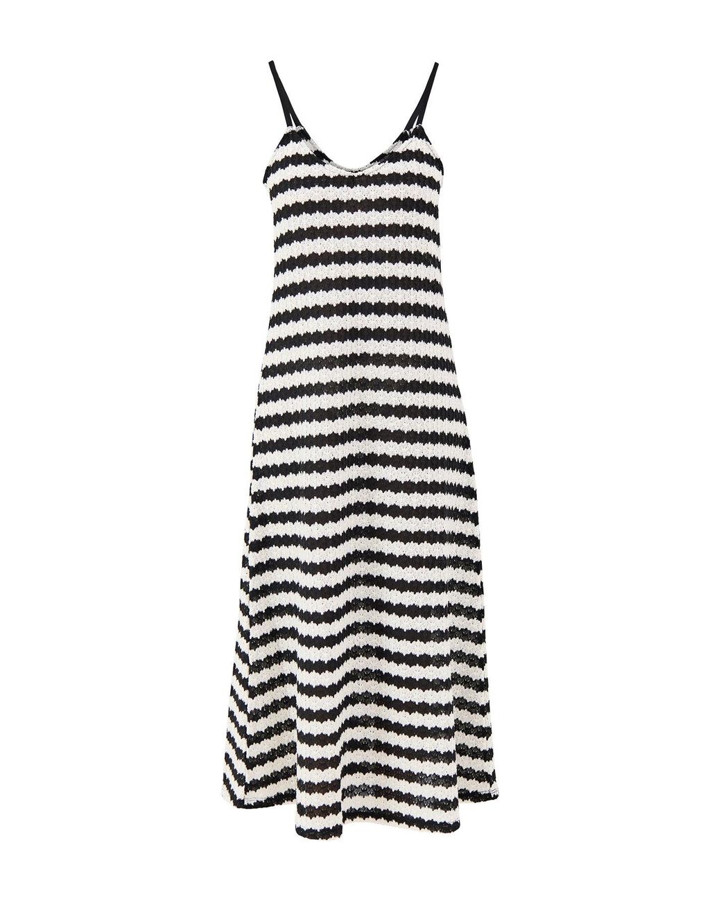 ONLY White Evara Sleeveless Stripe Midi Dress Print