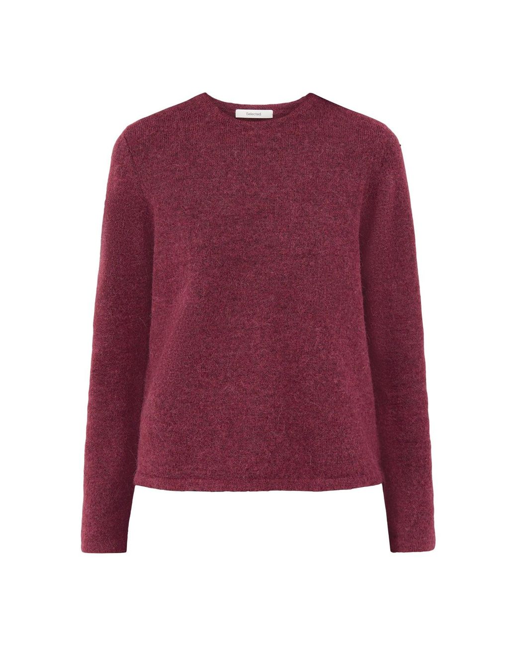 SELECTED Purple Lulu Crew Neck Jumper Burgundy