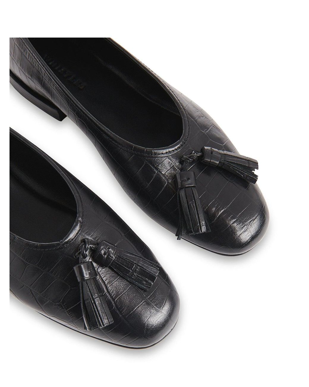 Whistles White Women's Cilou Tassel Croc Ballet Pump