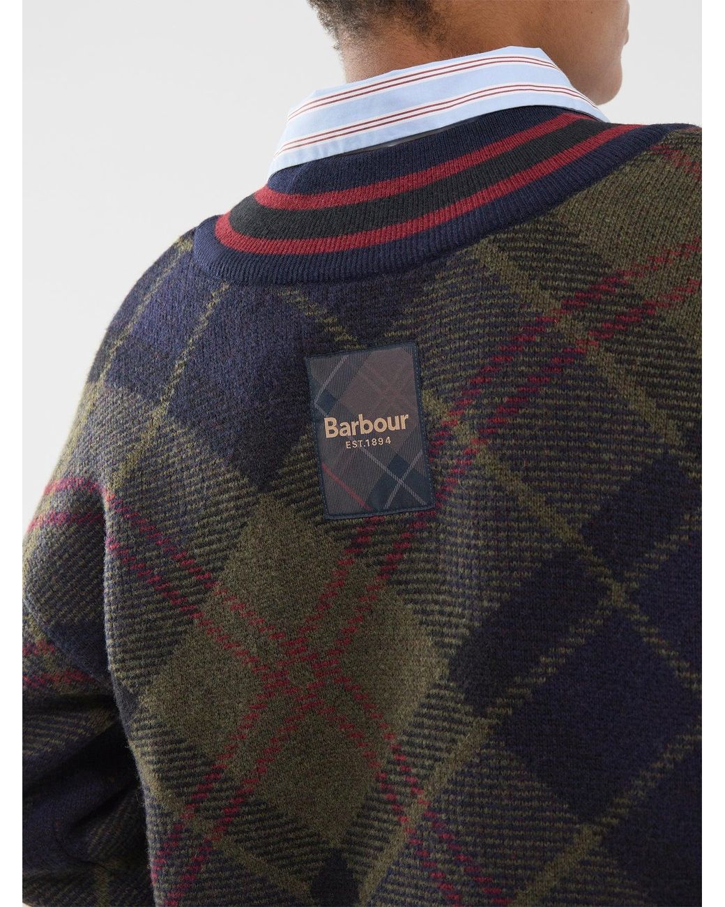 Barbour Blue Shae Knitted V-Neck Jumper